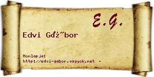 Edvi Gábor névjegykártya